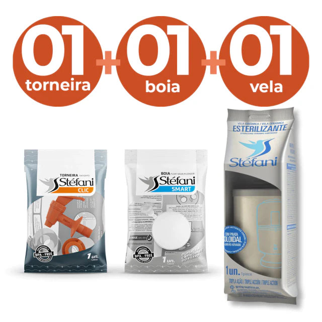 Combo 1 : 1 torneira + 1 vela esterilizante + 1 boia