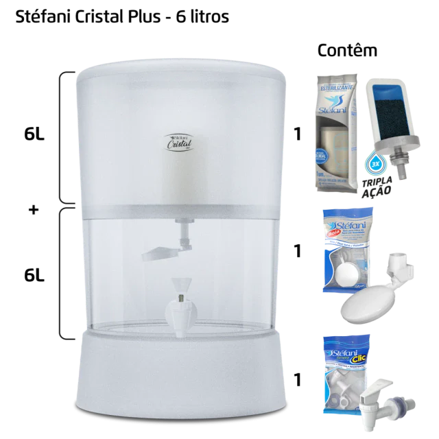 Filtro Cristal Plus - 6 litros - 1 vela