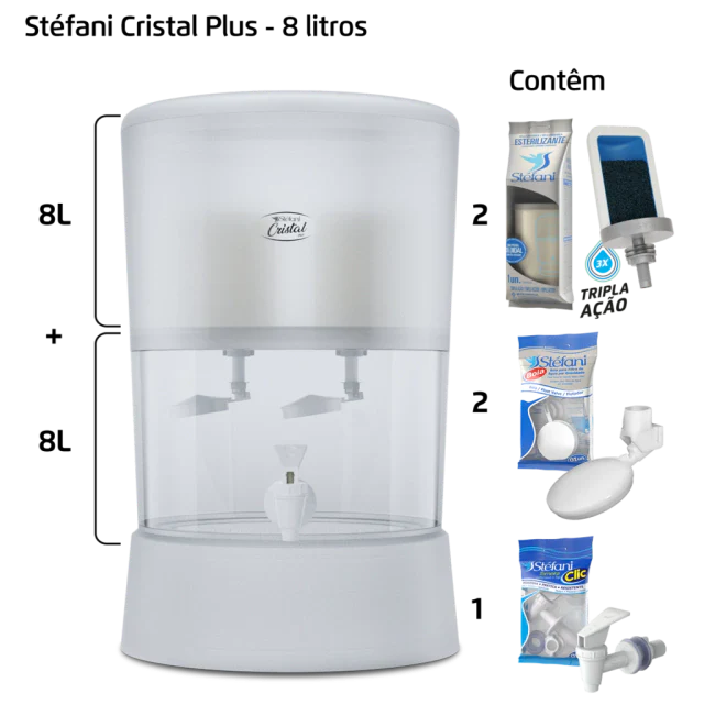 Filtro Cristal Plus - 8 litros - 2 velas