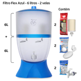 Filtro Flex - 6 litros - 2 velas - Azul